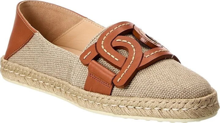 Tod’S Canvas & Leather Espadrille
