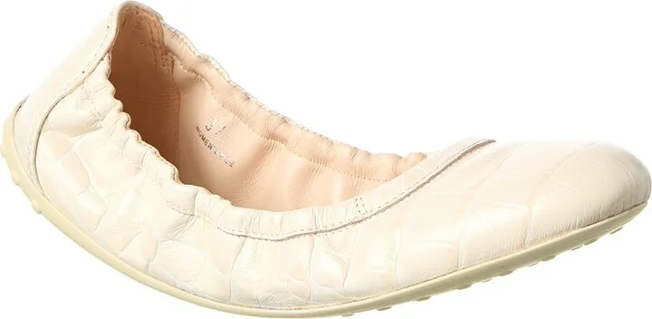 TOD’s Croc-Embossed Leather Flat