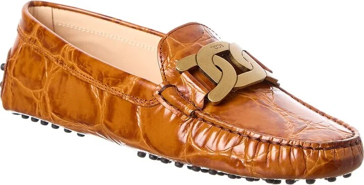 TOD’s Croc-Embossed Leather Loafer
