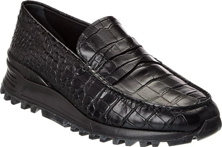 TOD’s Croc-Embossed Leather Loafer