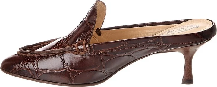 Tod’S Croc-Embossed Leather Mule - Image 2
