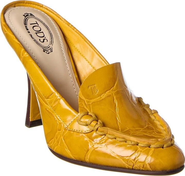 Tod’S Croc-Embossed Leather Mule