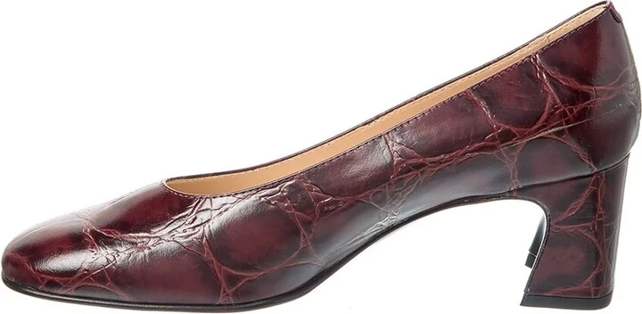 Tod’S Cuoio Croc-Embossed Leather Pump - Image 2