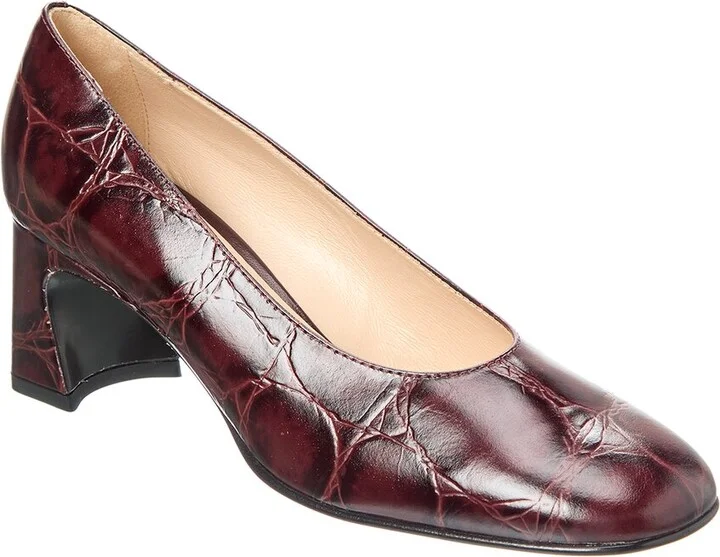 Tod’S Cuoio Croc-Embossed Leather Pump