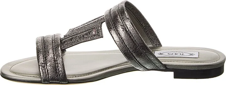 Tod’S Double T Strap Leather Sandal - Image 2
