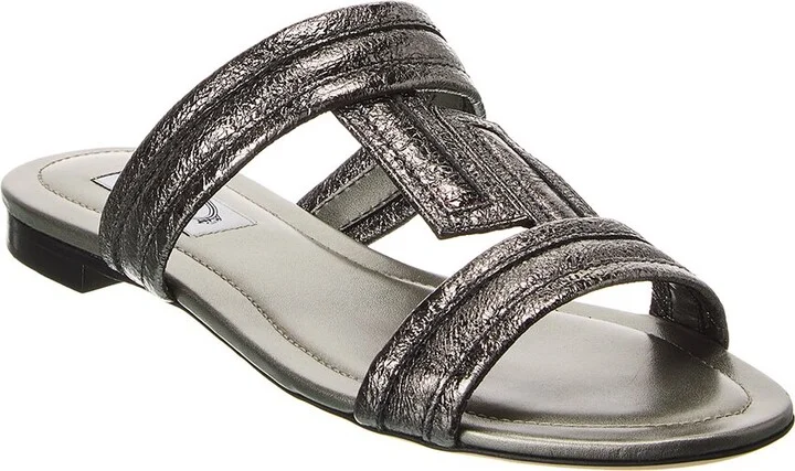 Tod’S Double T Strap Leather Sandal