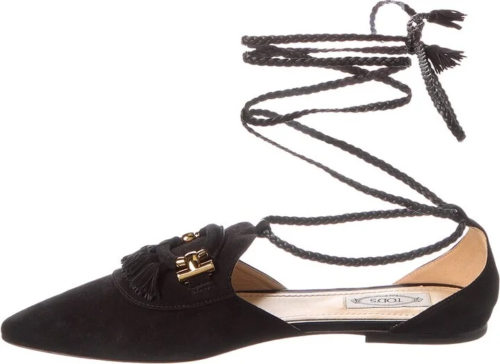 Tod’S Fringed Suede Flat - Image 2