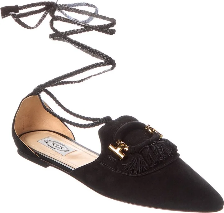 Tod’S Fringed Suede Flat