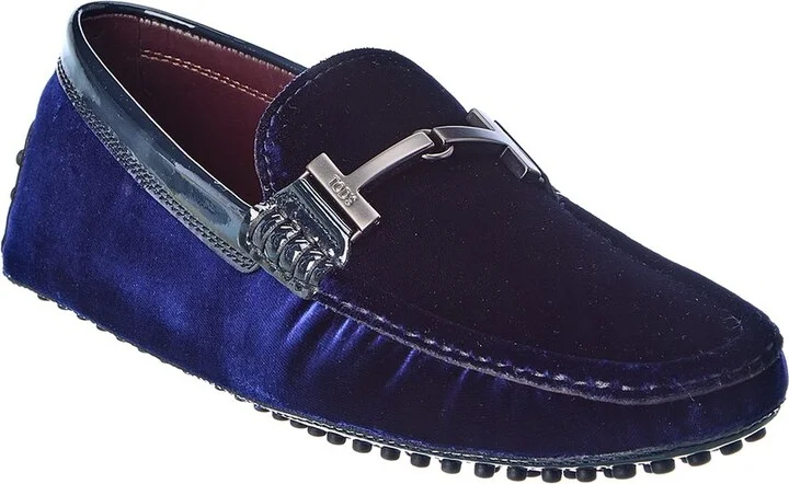 Tod’S Gommini Velvet & Patent Loafer