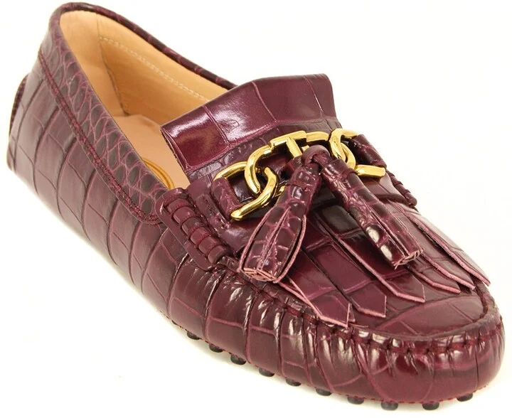 Tod’S Gommino Croc-Embossed Leather Moccasin
