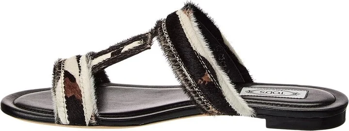 Tod’S Haircalf & Leather Sandal - Image 2