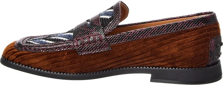 Tod’S Kate Gommino Velvet & Embossed Leather Loafer - Image 2