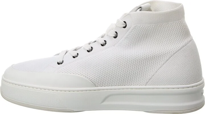 Tod’S Knit & Leather High-Top Sneaker - Image 2