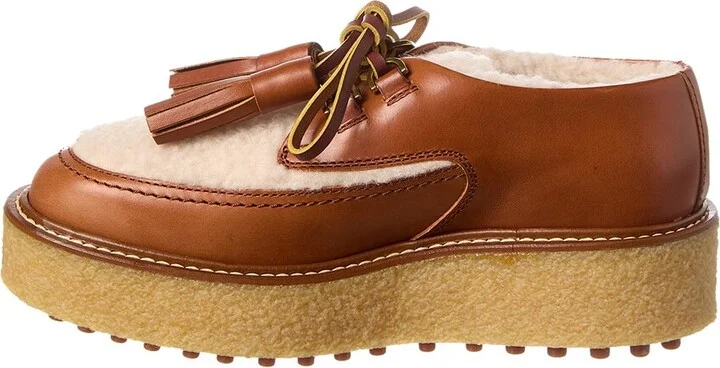 Tod’S Leather & Shearling Platform Loafer - Image 2