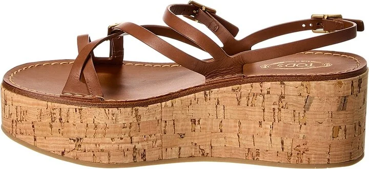 Tod’S Leather Wedge Sandal - Image 2