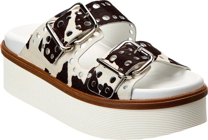 Tod’S Logo Haircalf Platform Sandal