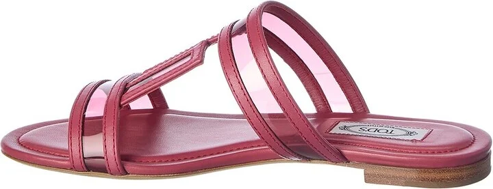 Tod’S Logo Leather Sandal - Image 2