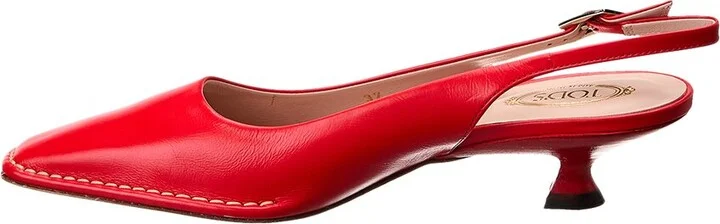 Tod’S Logo Leather Slingback Pump - Image 2