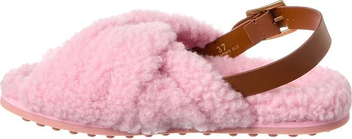 Tod’S Shearling & Leather Sandal - Image 2