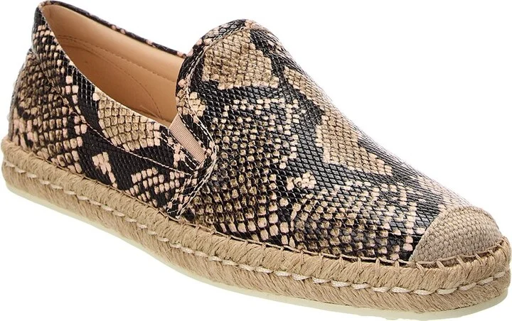 Tod’S Snake-Embossed Leather Espadrille
