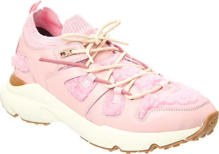 Tod’S Sportiva Leather & Shearling Sneaker