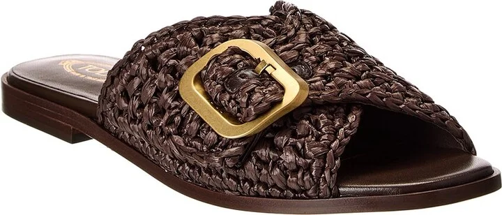 Tod’S Straw & Leather Sandal