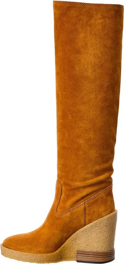 Tod’S Suede Knee-High Wedge Boot - Image 2