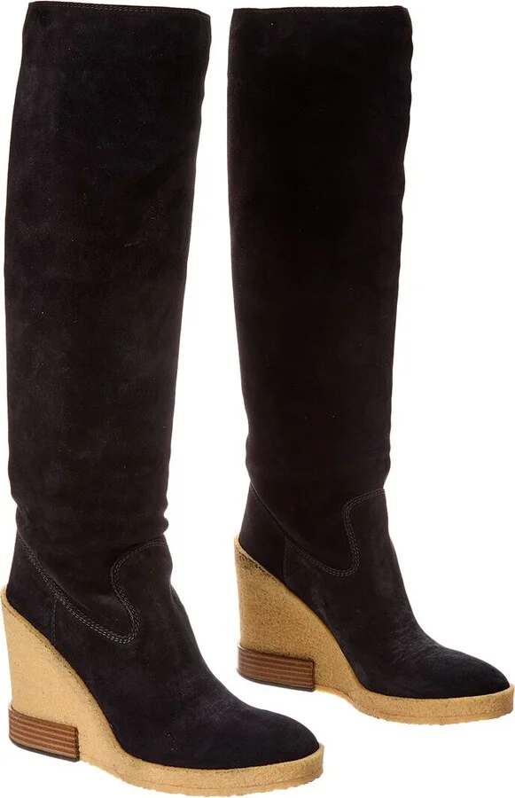 TOD’s Suede Knee-High Wedge Boot (Authentic Pre-Loved)