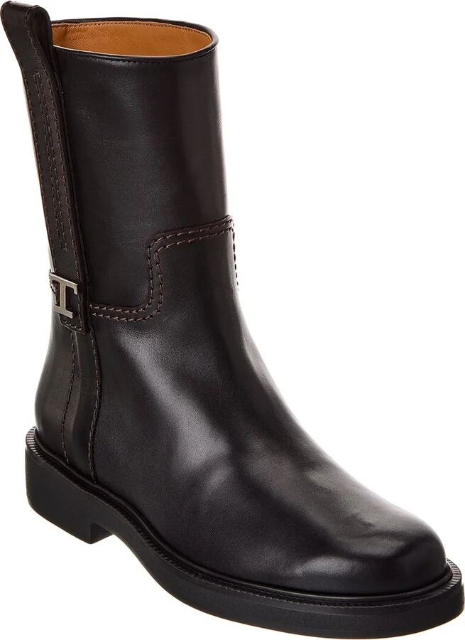 Tod’S T Logo Leather Boot