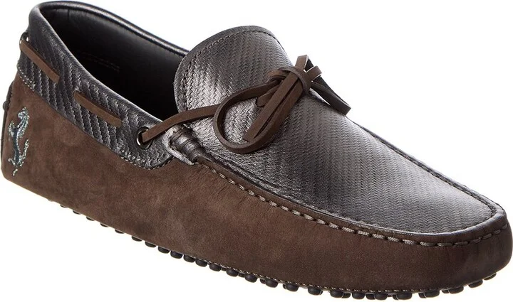 TOD’s x Ferrari New Gommini Suede & Leather Loafer