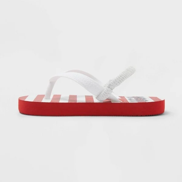 Toddler Adrian Americana UA Flip Flops - Cat & Jack™ Red/White : Thong trap, Open Toe, Indoor/Outdoor - Image 2