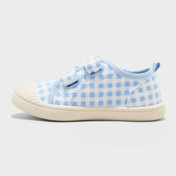 Toddler Parker Sneakers - Cat & Jack™ : Gingham Check, Hook and Loop, Canvas, Low Top - Image 2