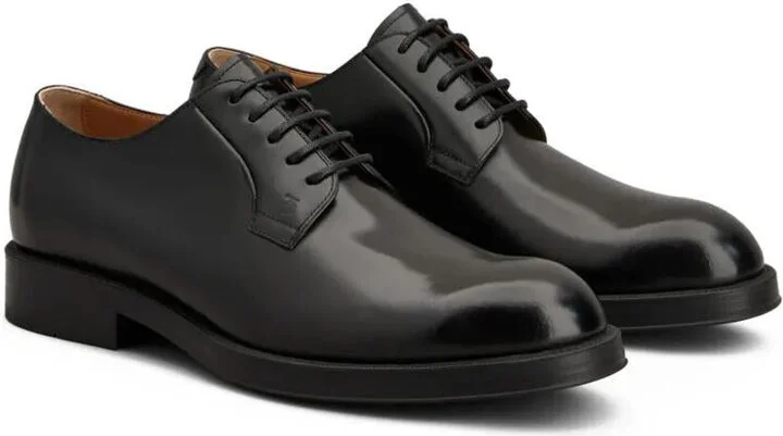 Tod'S Almond Toe Leather Derby Shoes - Image 2