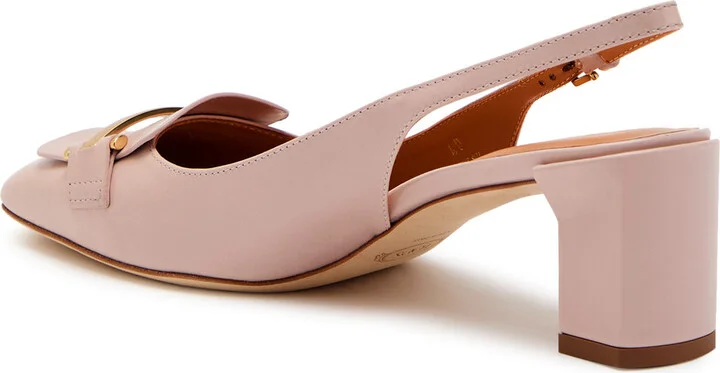 Tods Barretta 50 Smoothed Leather Slingback Pumps - Image 2