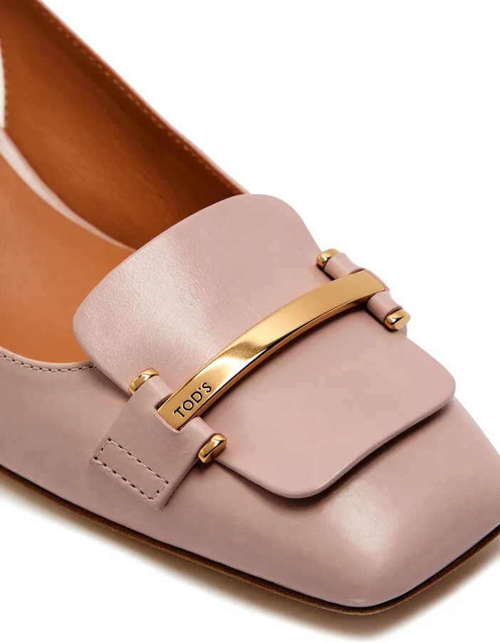 Tods Barretta 50 Smoothed Leather Slingback Pumps - Image 4