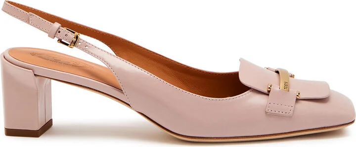 Tods Barretta 50 Smoothed Leather Slingback Pumps
