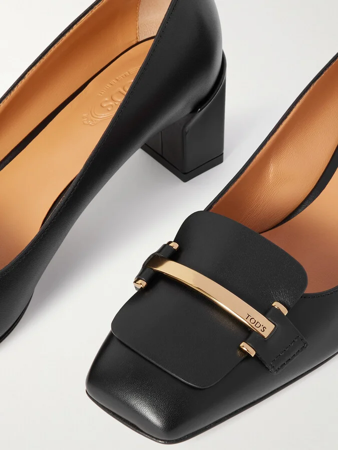 Tod's - Barretta Embellished Leather Pumps - Black - Image 4