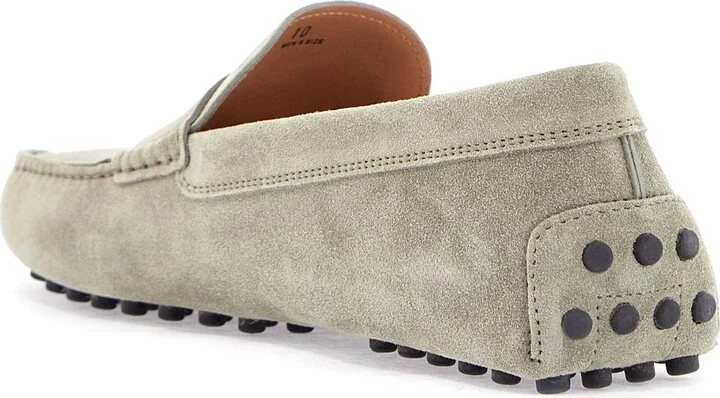 TOD'S beige suede driving moccasin for men with rubber sole - Image 2