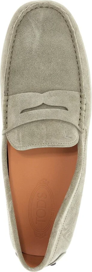 TOD'S beige suede driving moccasin for men with rubber sole - Image 3