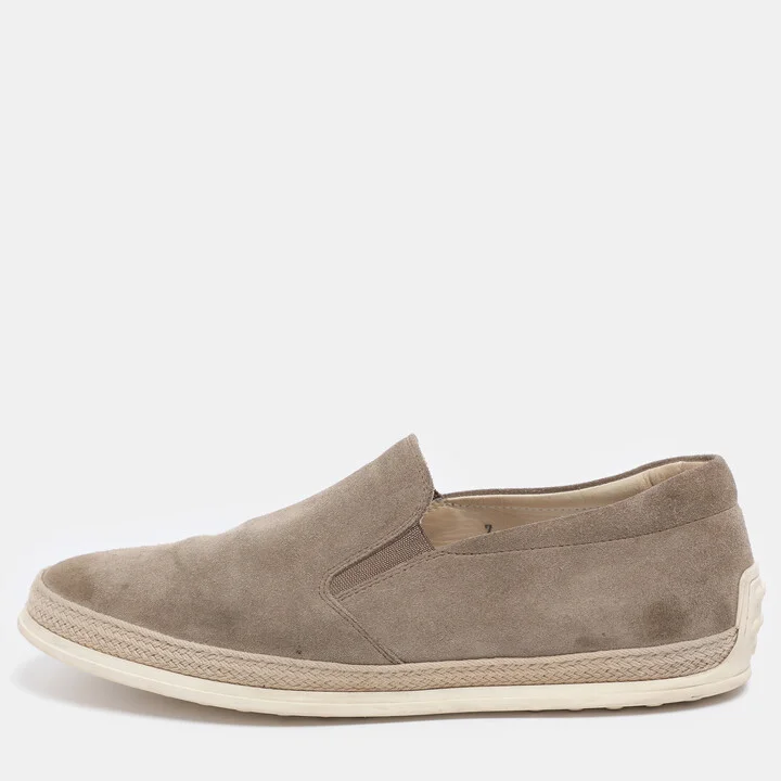 Tod's Beige Suede Slip On Sneakers Size 40