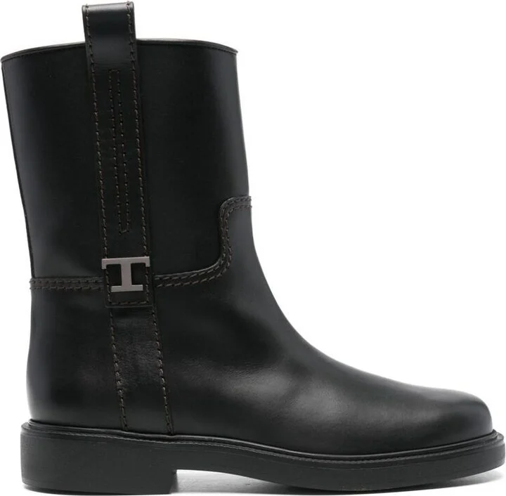 Tod'S Black Leather Ankle Boots