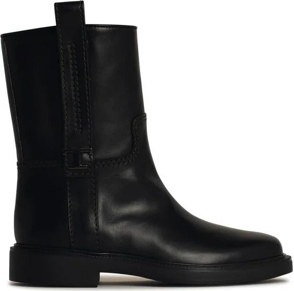 Tod'S Black Leather Ankle Boots