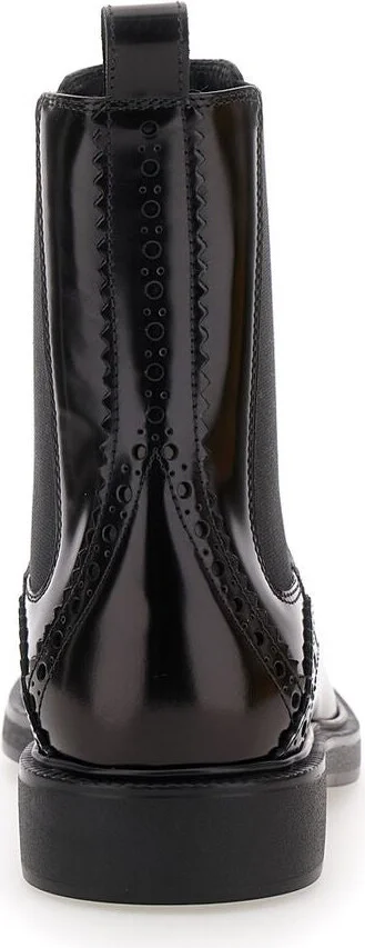 Tod'S Black Leather Blend Ankle Boots - Image 3