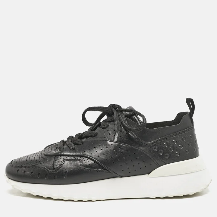 Tod's Black Leather Fondo Sportivo Sneakers Size 41