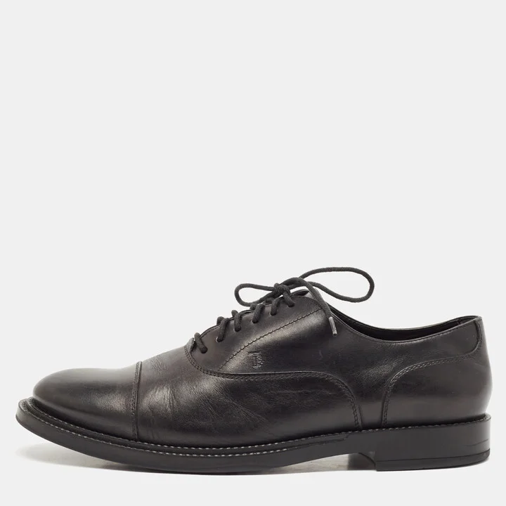 Tod's Black Leather Lace Up Derby Size 44