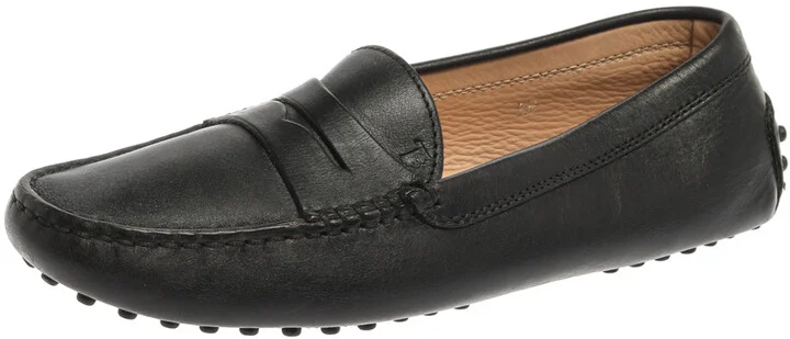 Tod's Black Leather Penny Loafers Size 36