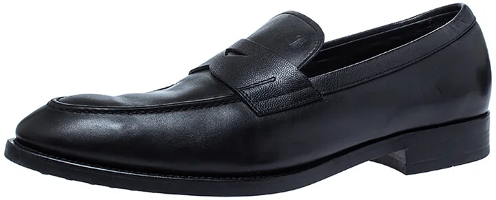 Tod's Black Leather Penny Loafers Size 44.5