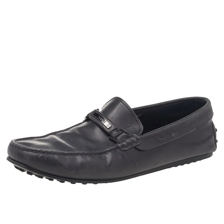 Tod's Black Leather Slip On Loafers Size 41.5