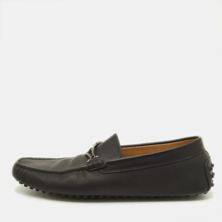 Tod's Black Leather Slip On Loafers Size 41