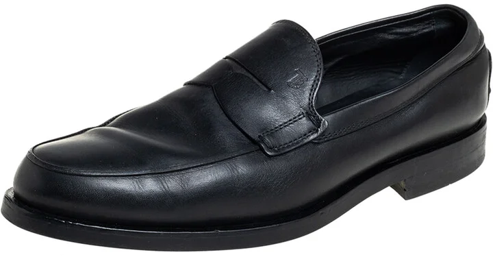 Tod's Black Leather Slip On Loafers Size 41